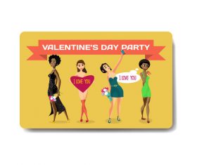 Valentine discount gift card vector