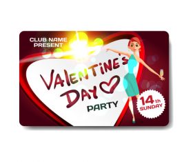 Valentine gift card vector