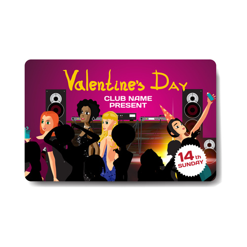 Valentine party gift card vector