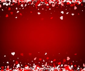 Valentine red background hearts vector