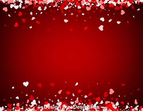 Valentine red background hearts vector