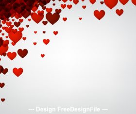 Valentine white background hearts vector
