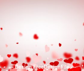Valentines day red flying hearts vector