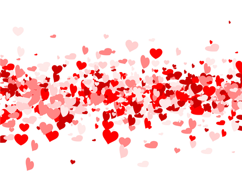 Valentines day red hearts vector