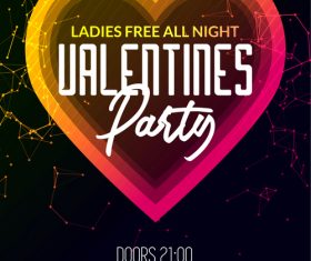 Valentines heart shaped flyer vector