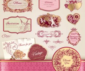 Various types of decorative label vector