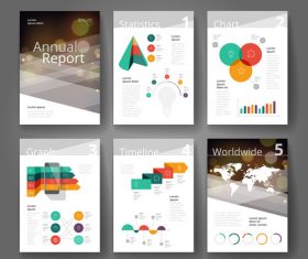 Vector infographics brochure color bokeh brown