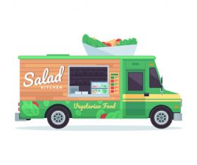 Vegetable sales truck illustration vector