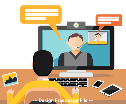 Video call template illustration vector