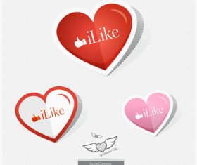 Vintage heart labels vector