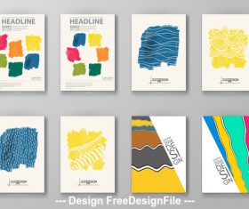 Watercolor cover template vector