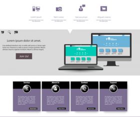 Web video website cover templates vector