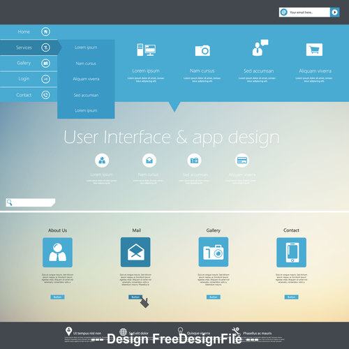 Website User interface app templates design vector