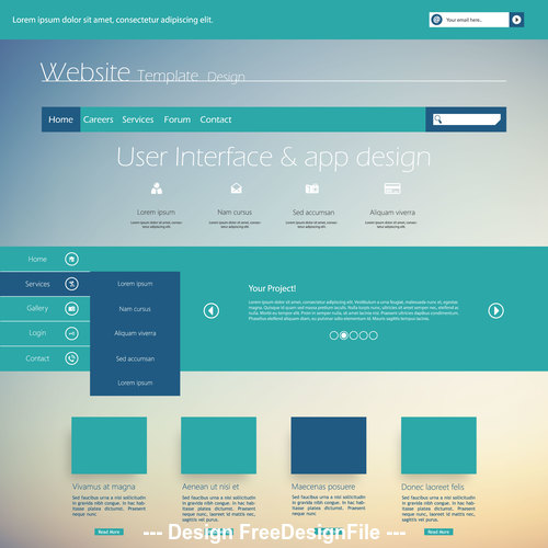 Website cover templates design vector