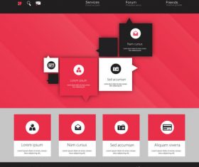 Website red background templates design vector
