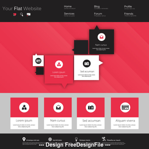 Website red background templates design vector