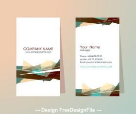 White background geometric pattern business card design vector
