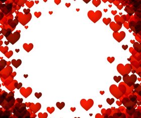 White background red hearts vector 01