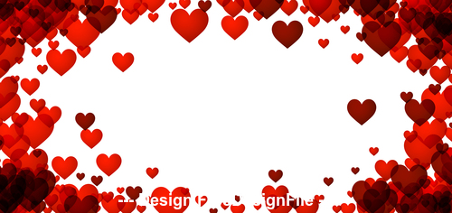 White background red hearts vector 02