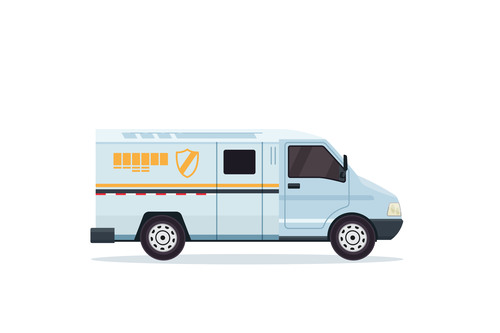 White bank security vehicle vector
