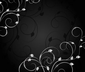 White flower on black background vector