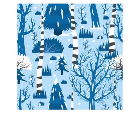 Winter trees pattern cartoon background vector