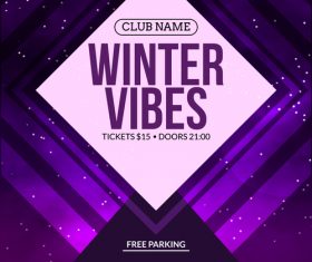 Winter vibes flyer vector