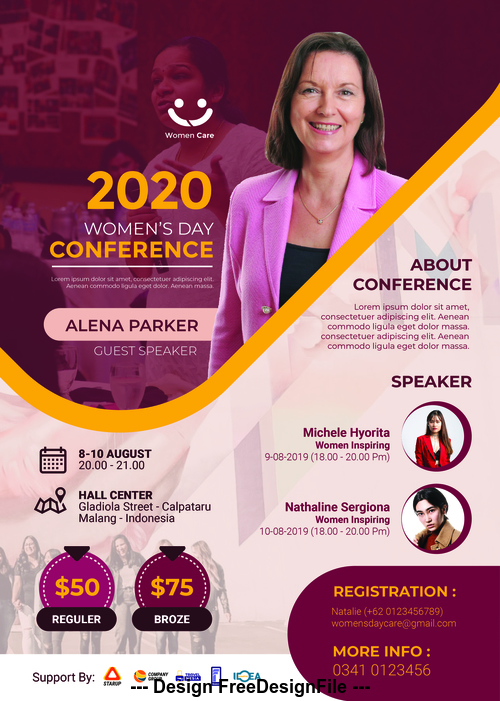 Woman Conference PSD Poster Templates