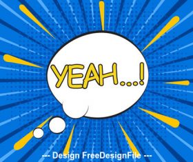 Yeah Comic cartoon background vector