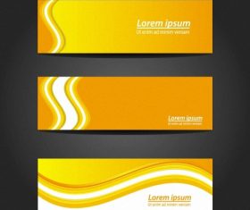 Yellow wave banner vector
