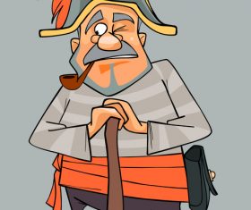 cartoon man in clothes of pirate with an ax vector