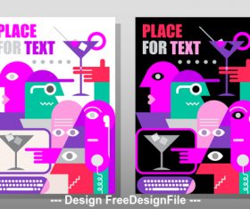 cocktail party posters vector