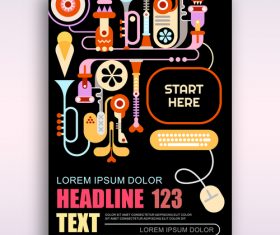 computer network magazine cover template vector