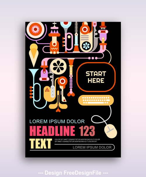 computer network magazine cover template vector