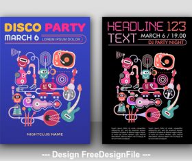 disco party poster template vector