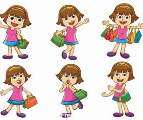 girl shopping vector