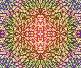 hand drawn ethnic color floral vector