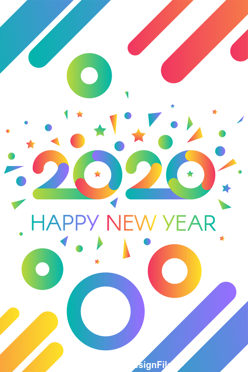 happy 2020 new year banners vector