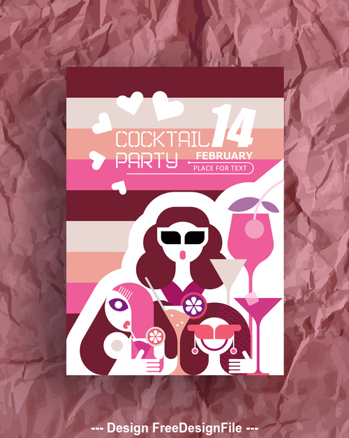 valentine's day party flyer vector