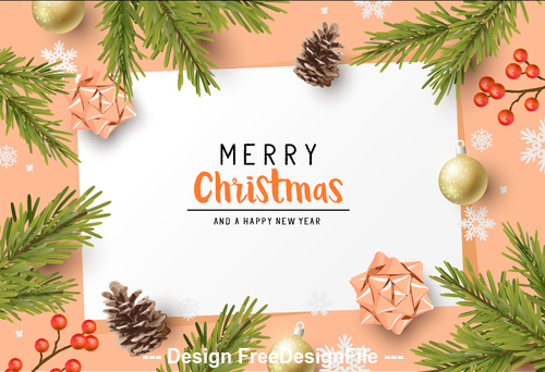 2020 beige background christmas greeting card vector