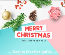 2020 color geometric christmas greeting card vector