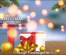 Abstract background christmas new year gift box vector