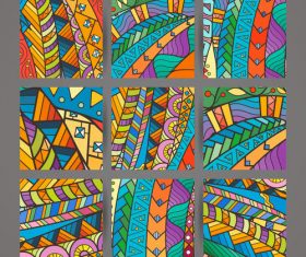Abstract colorful intricate patterns vector