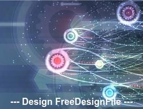 Abstract flying gears background vector