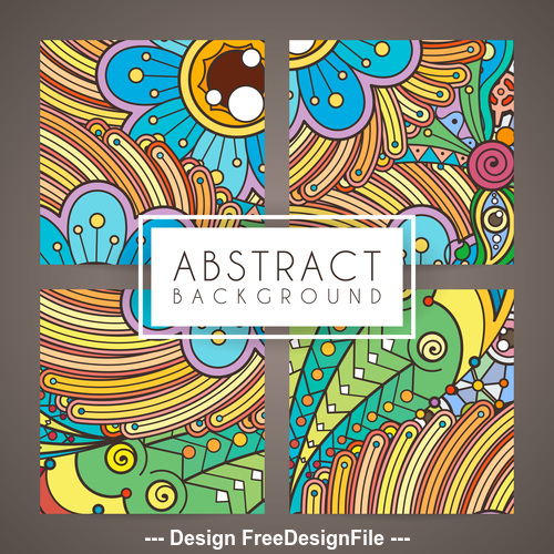 Abstract intricate patterns vector 01