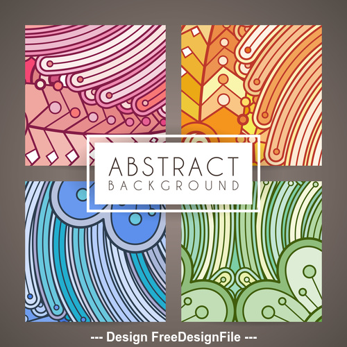 Abstract intricate patterns vector 04