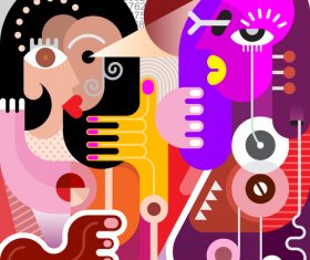 Abstract two women vector