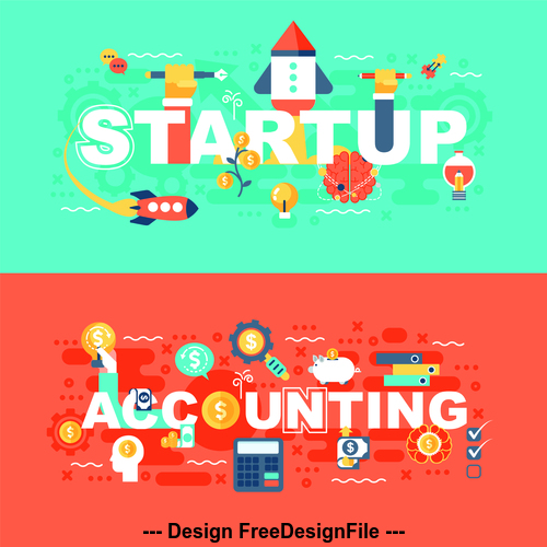 Accounting concept flat banner vector