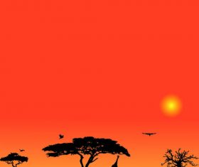 African beautiful grassland vector