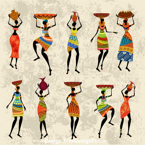 African character silhouette vector